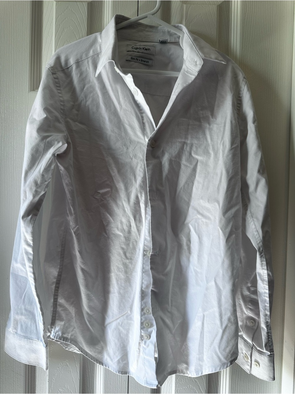 Calvin Klein Slim Fit Stretch Shirt in White #10